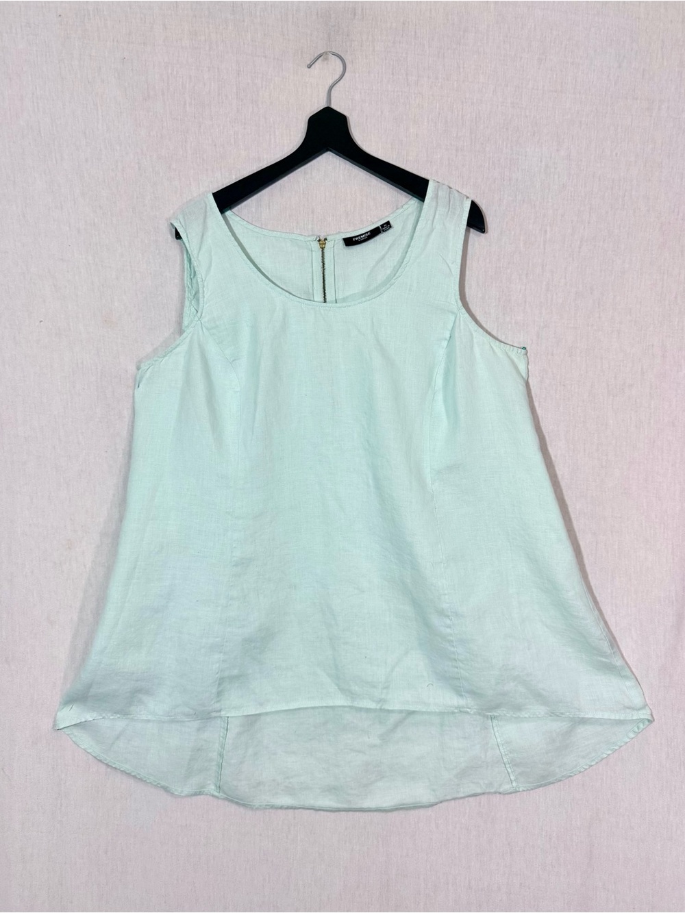 Premise 100% Linen xl Light Mint Sleeveless high low Tank Top